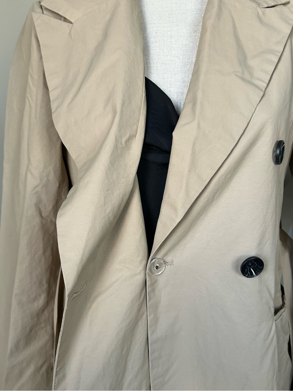 Avec Les Filles Tan Double-Breasted Trench Coat with Belt - Picture 11 of 16